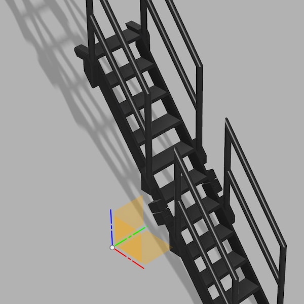 1/6, escaleras en miniatura, casa de muñecas, escaleras para casa de muñecas y barandillas dobles (nuevas) de 3 pulgadas de ancho