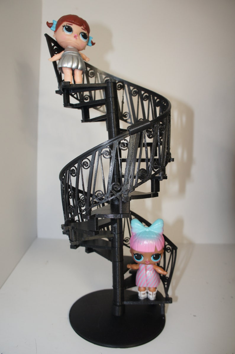 1/12 Scale Dollhouse Spiral Staircase Kit – Plastic, Fits Any Room – Miniature Furniture