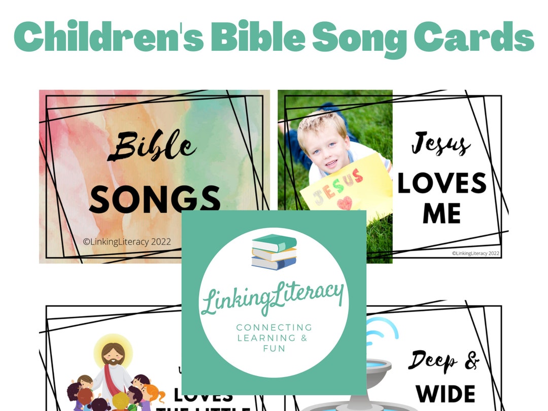 Children's Bible Song Cards for Sunday School or Home Worship Downloadable, Printable Files Etsy