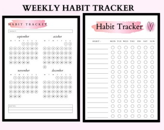 HEBDOMADAIRE Planificateur numérique Planificateur hebdomadaire numérique | suivi des habitudes pdf | Traqueur de routine A4 | Suivi des routines | Défi des habitudes quotidiennes