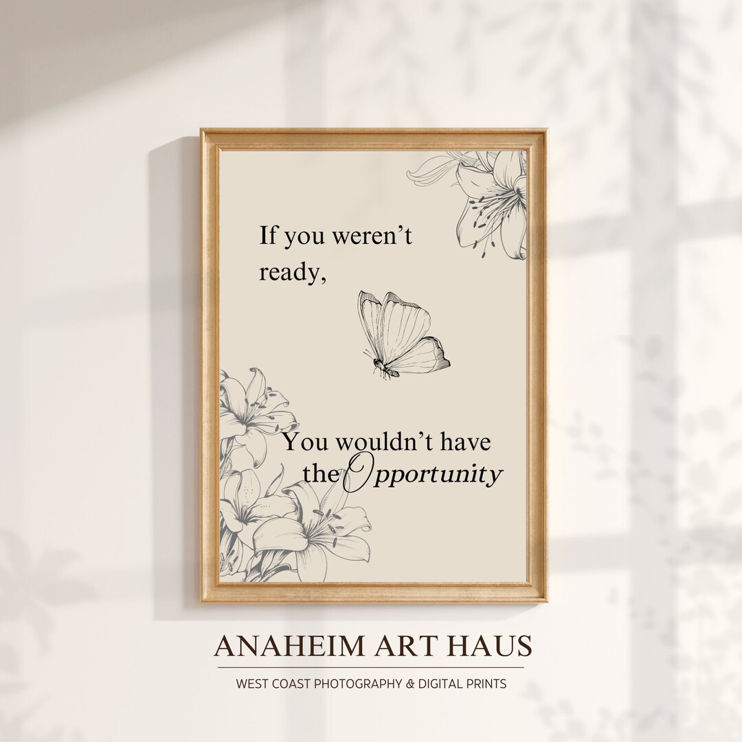 Motivational Quote Wall Art Aesthetic Butterfly Art Print Inspirational ...