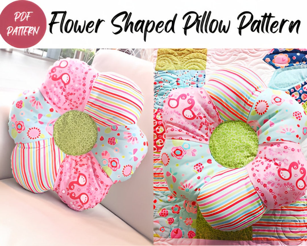 Flower Shaped Pillow PDF Pattern DIY Floral Cushion Sewing - Etsy