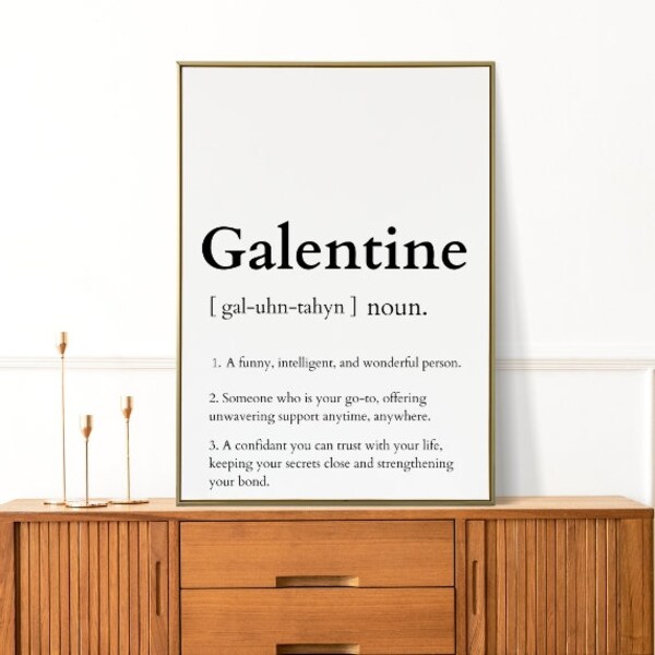 Galentine Definition Printable Wall Art, Galentines Day Gift, Galentines Day Decoration, Galentines Day Party Decor, Trendy Valentine Decor