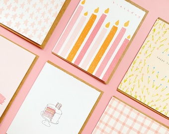 Pack of 6 Birthday Cards, Birthday Card Set, Variety Birthday Card Pack, Cute Birthday Cards, Set of 6 Birthday Cards