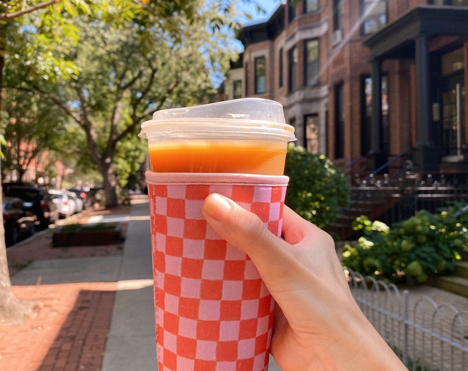 Custom Monogram Personalized Iced Coffee Tea Soda Drink Sleeve Etsy