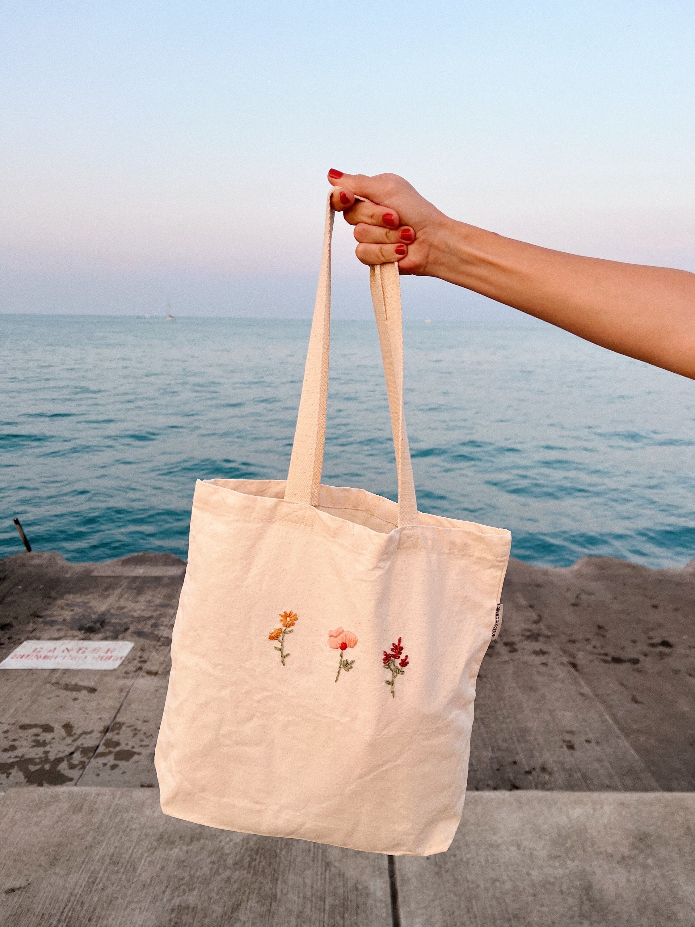 Floral Tote Bag, Wildflowers Tote Bag, Bag Aesthetic, Organic