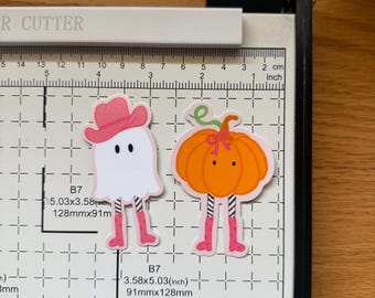 Ghost Cowgirl Halloween Sticker: Waterproof Vinyl Decal