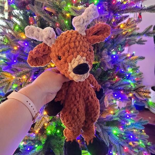 Crochet Deer Lovey Snuggler - Stuffed Animal - Security Blanket - Baby Buck - Reindeer - Fawn - Doe