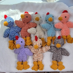 Chicken Lovey | Chicken Stuffed Animal | Crochet Chicken Cuddlers | Baby Gift