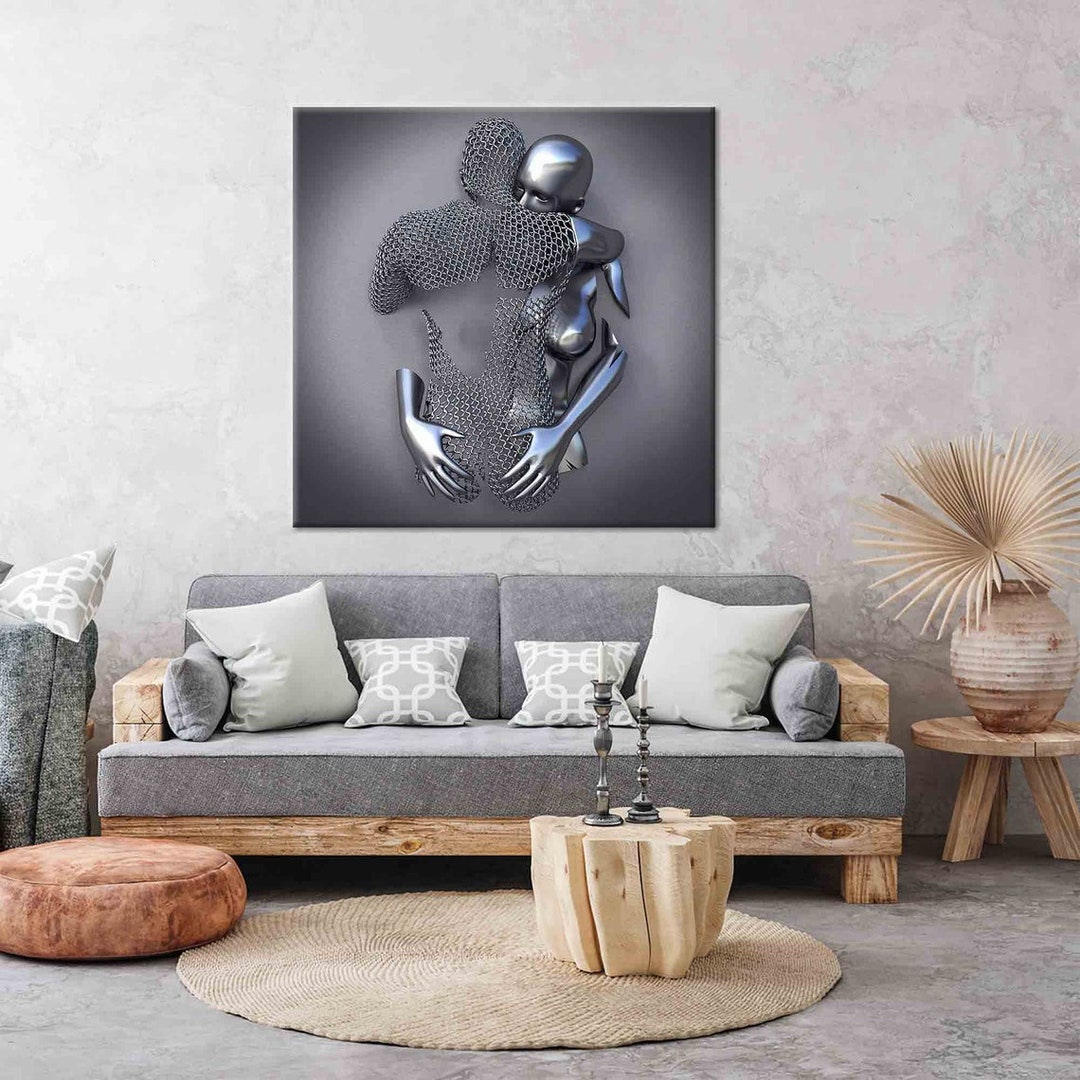 3D Effect Canvas, Couple Wall Art, Huge Couple Wall Art, Lovers