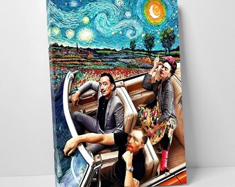 Van Gogh Wall Art Salvador Dali Print Frida Kahlo Art Famous Wall Decor Starry Night Decor Mexican Artist Living Room Wall Art Canvas Etsy Australia