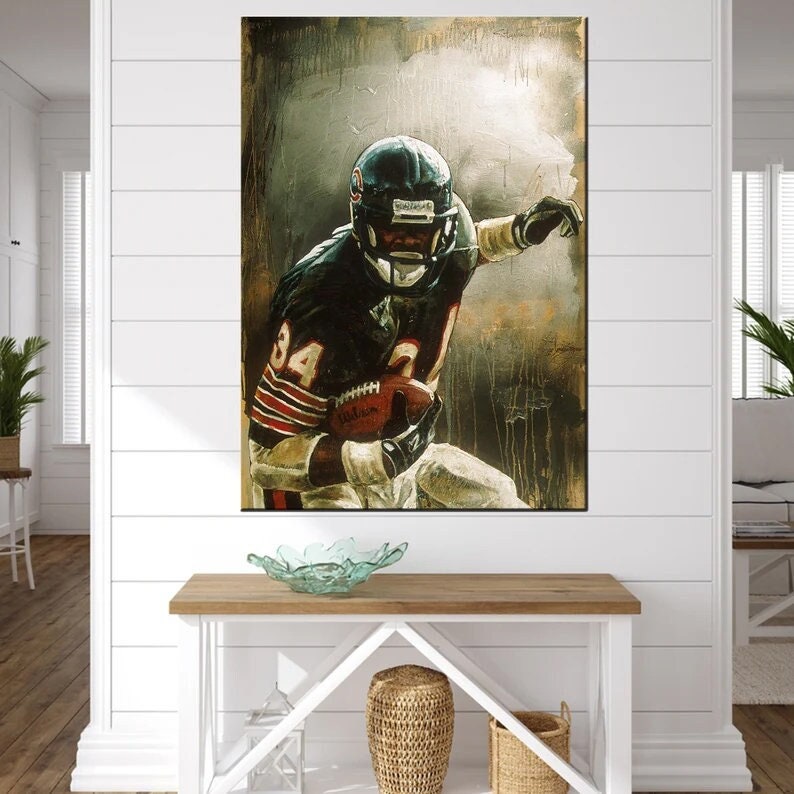  Walter Payton Black And White Vintage Poster Poster Decorative  Painting Canvas Wall Art Living Room Posters Bedroom Painting.  Unframe-style, 24x36inch(60x90cm): Posters & Prints