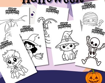 Halloween Malvorlagen für Kinder - Gruselige lustige Aktivität (PDF)