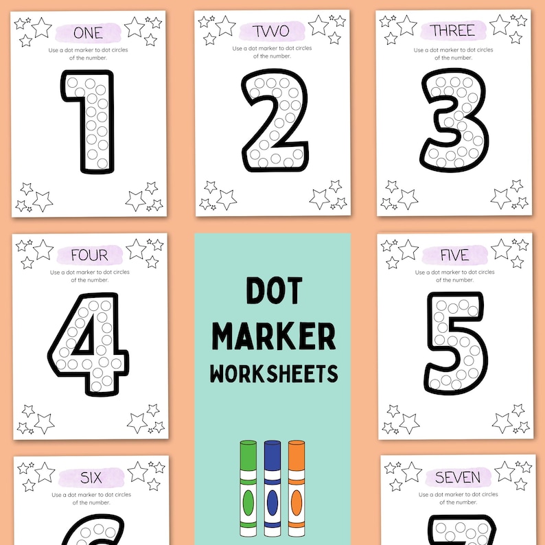 Alphabet & Numbers Dot Marker Worksheets – Printable Letter Practice ...