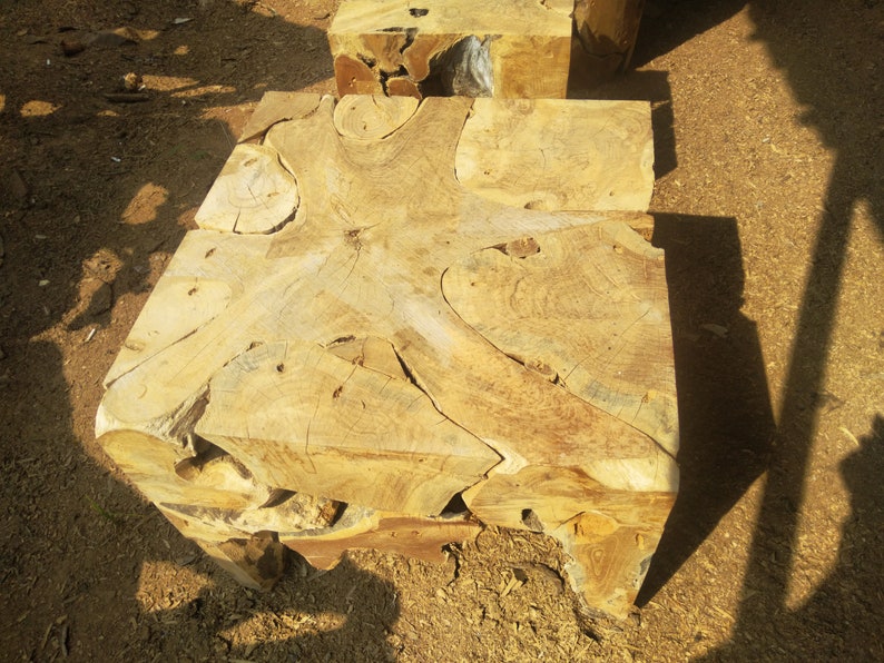 Teak Root Square Coffee Table Driftwood Accent Home Living Etsy