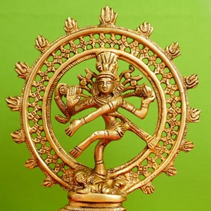 Magnificent Brass Nataraj, Medium Size 12 Cm Statue, Nataraja Idol, Dancing Shiva, Natraj for Home, Decor, Temple, Office, Gifts.