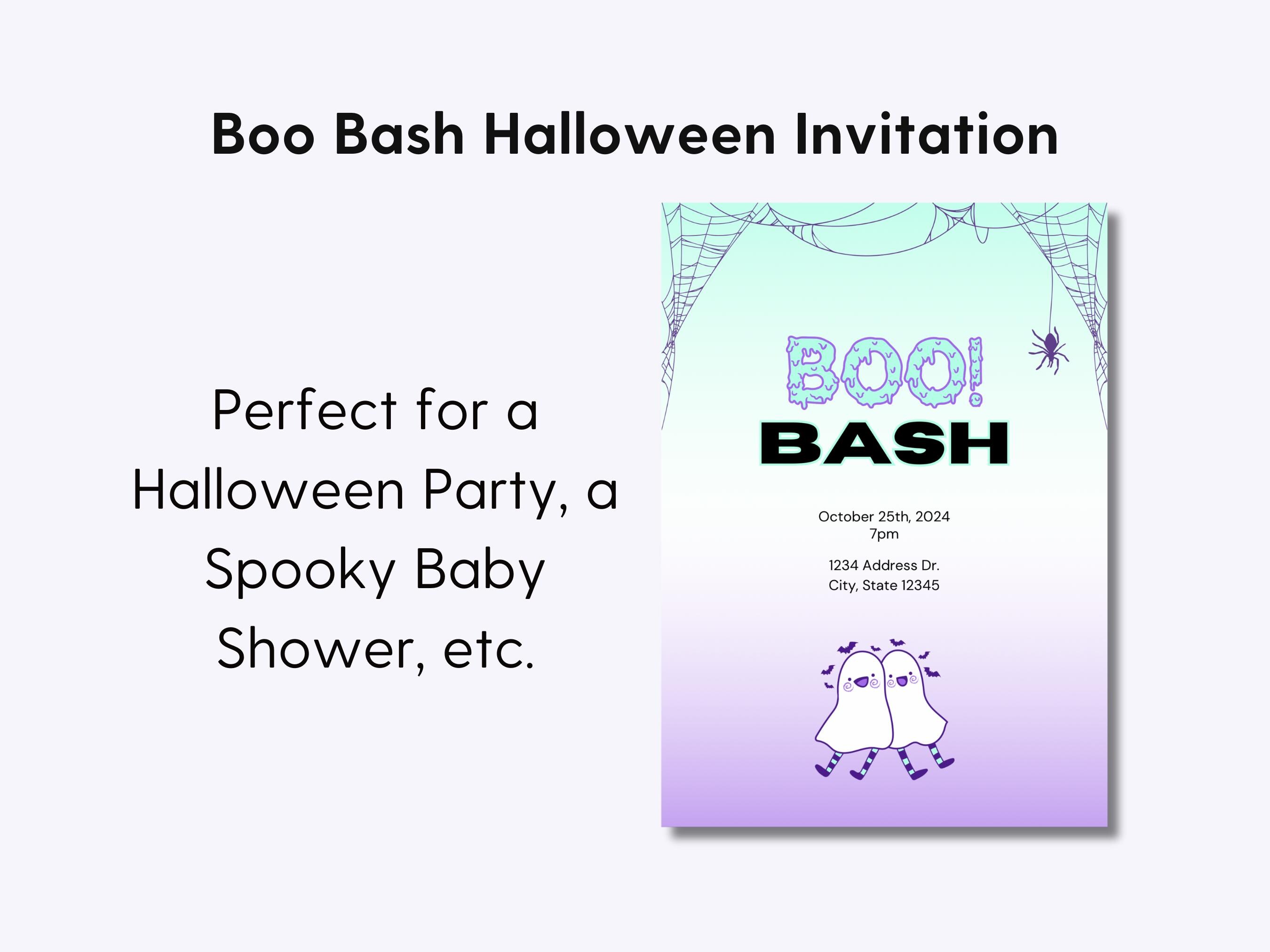 Editable Pastel “boo Bash” Invitation Template – Perfect for a Cute and ...