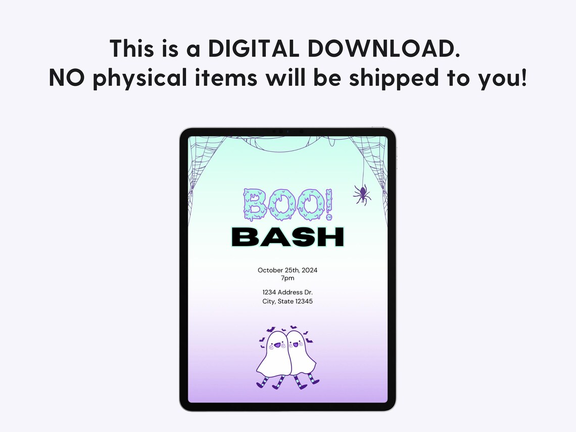 Editable Pastel “boo Bash” Invitation Template – Perfect for a Cute and ...
