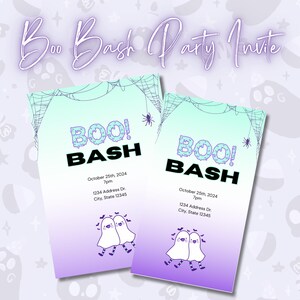 Editable Pastel “boo Bash” Invitation Template – Perfect for a Cute and ...