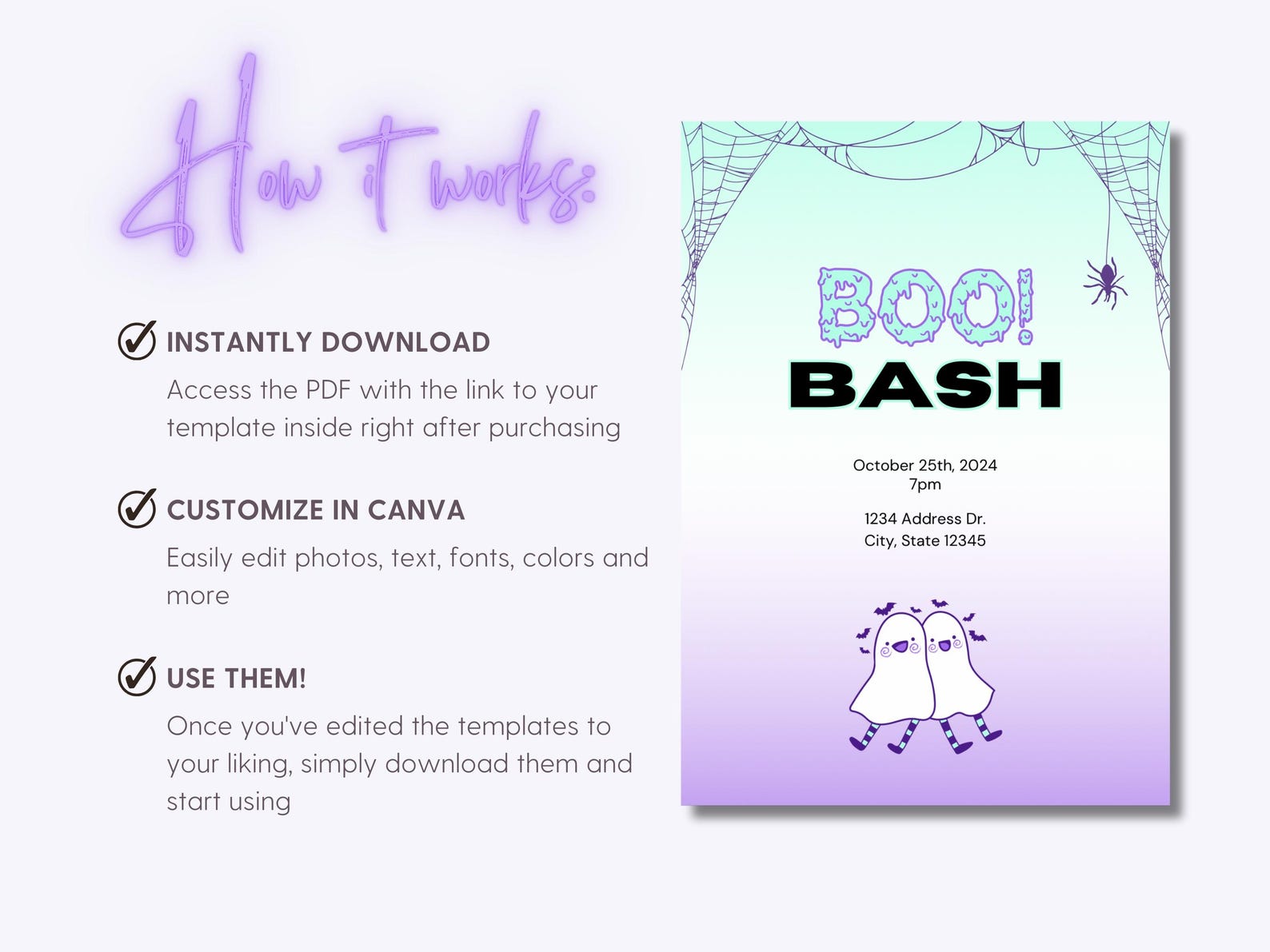 Editable Pastel “boo Bash” Invitation Template – Perfect for a Cute and ...