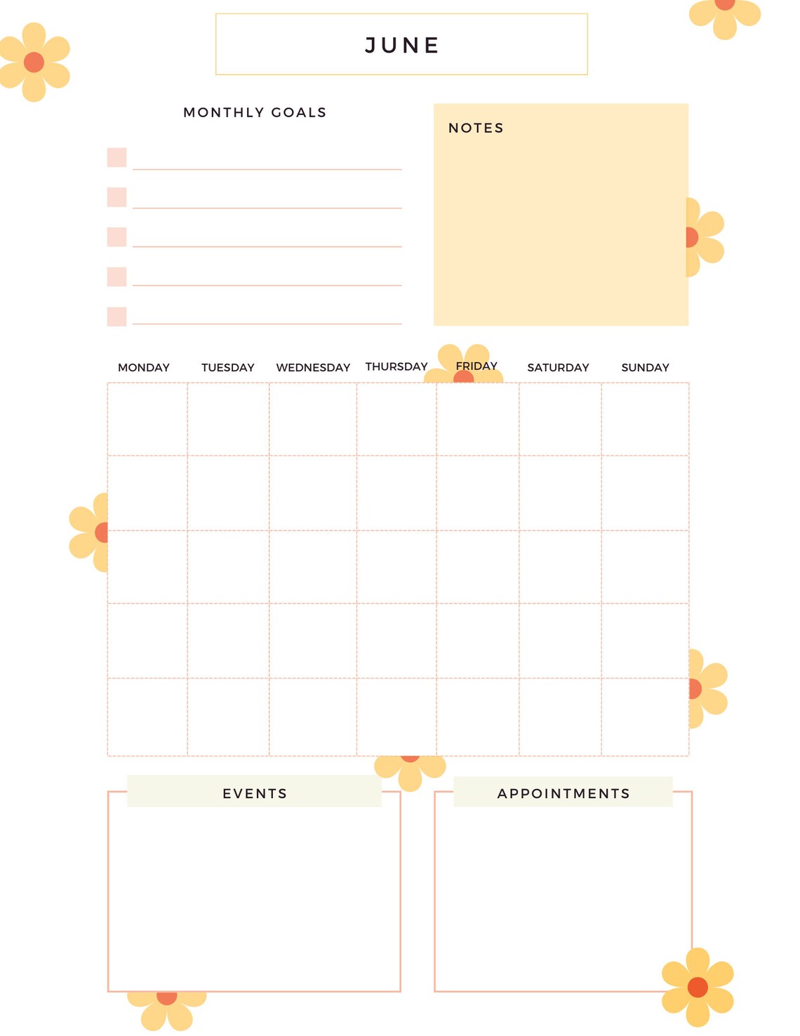 Digital Monthly Planner 12 Months Package, Downloadable Planner ...