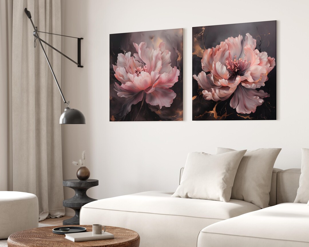Tableau Rectangle Set of 2 Rectangular Artwork Prints Coordinated Floralwall Art Perfect ...