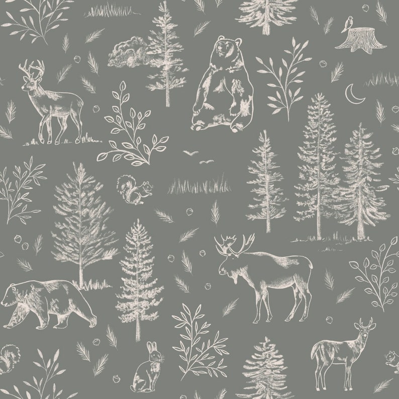 Animal Nature Removable Wallpaper Neutral Leaves Wallpaper - Etsy