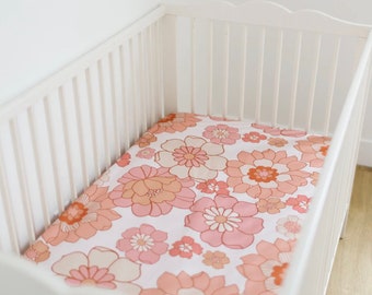 Willow Crib Sheet Baby Bed Sheet Floral Boho Baby Bedding Boho Nursery