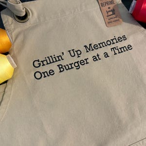 Custom Embroidered Cotton Canvas Apron: Chef, Baker, Artist Gift