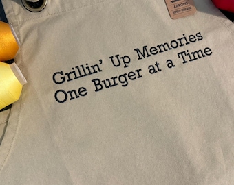 Custom Embroidered Cotton Canvas Apron: Chef, Baker, Artist Gift