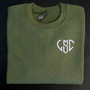 Custom Monogram Sweatshirt, Monogram Crewneck, Embroidered Monogram Sweater, More Monogram Styles, More Thread Colors