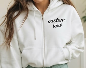 Custom Full-Zip Hoodie, Embroidered Full-Zip Hoodie, Personalized Hoodie, More Font Styles, More Thread Colors