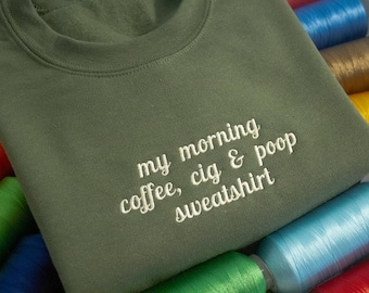 Custom Embroidered Sweatshirt, Custom Text Sweater, Personalized Crewneck Sweater, Center Only, More Color Options, More Font Options