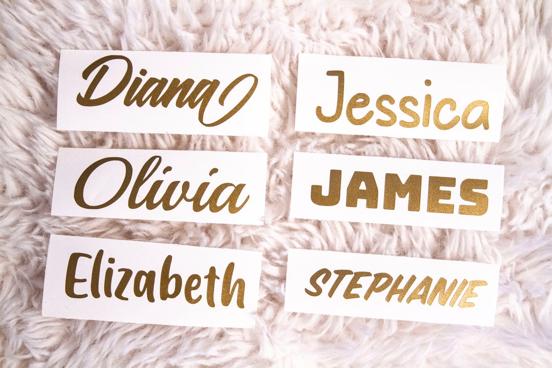Vinyl Name Stickers Vinyl Name Decals Custom Decals Etsy