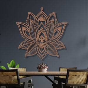 Mandala Flower Metal Wall Decor OM Art for Your Home, Office, Living Room, Yoga Studio, Entryway Decor, Interior and Outdoor Wall Hangings