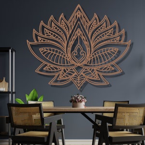 Mandala Flower Metal Wall Decor OM Art for Your Home, Office, Living Room, Yoga Studio, Entryway Decor, Interior and Outdoor Wall Hangings