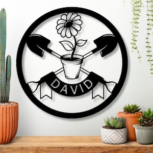 Personalized Hanging Garden Sign, Coustom Garden Signs with Name, Outdoor Metal Garden Signs, Custom Metal Garden Stake Mother&#39;s Day Gift