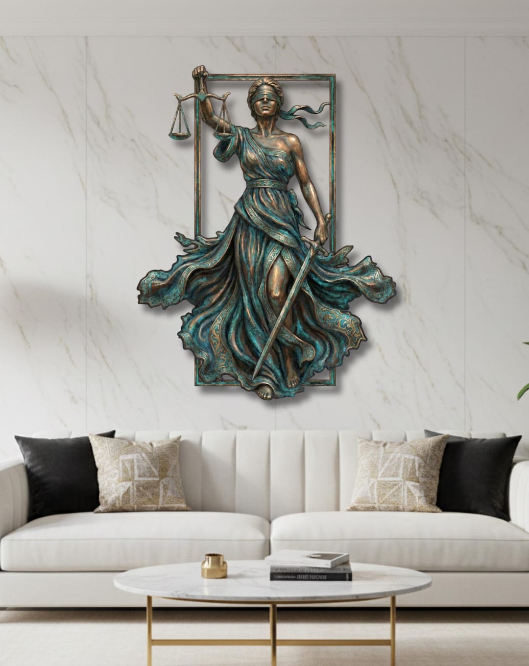 Lady Justice Colorful Metal Wall Art, Goddess of Justice for Lawyer ...