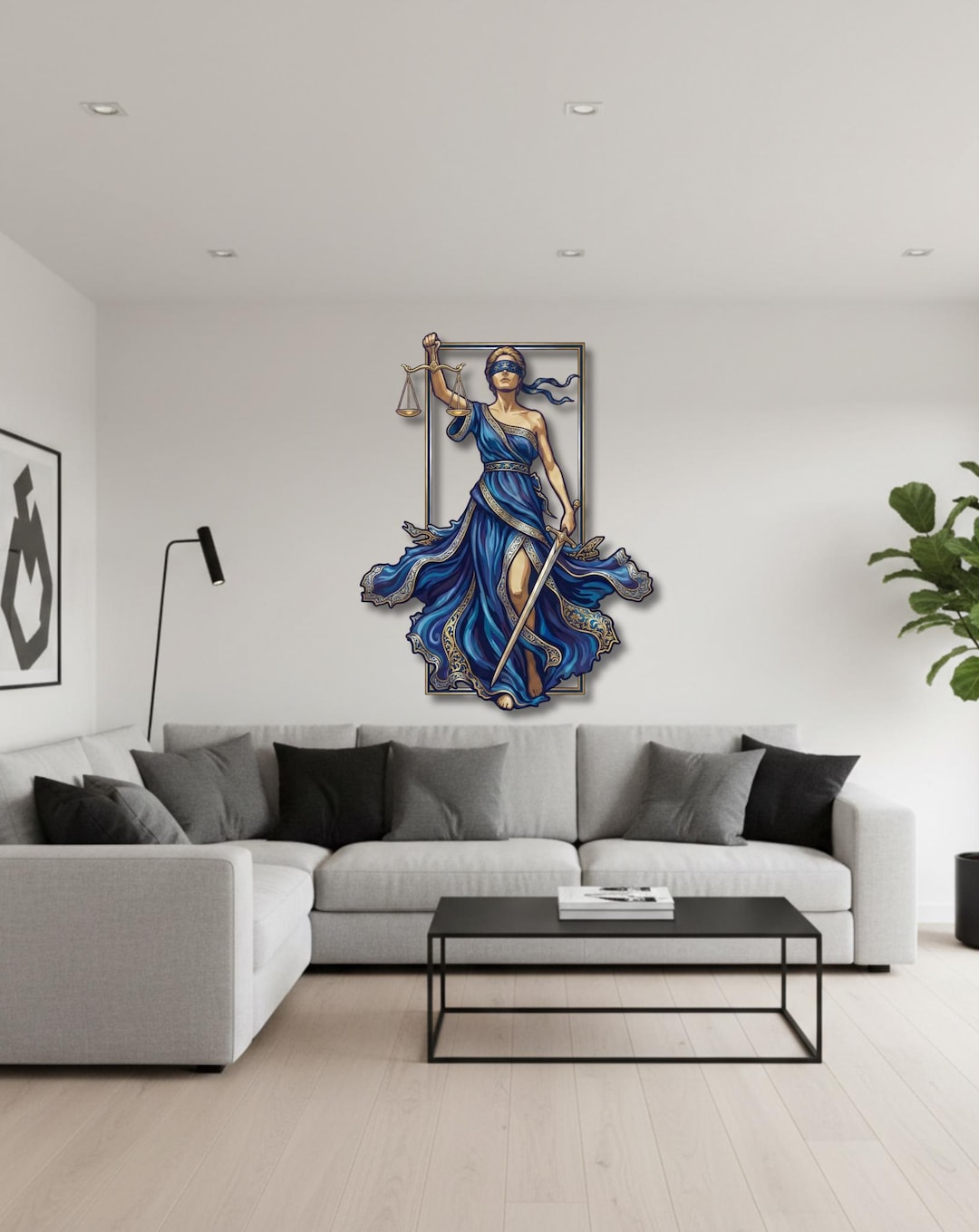 Lady Justice Colorful Metal Wall Art, Goddess of Justice for Lawyer ...