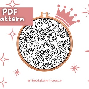 Cheetah Embroidery Pattern PDF Instant Download Cute Embroidery Pattern