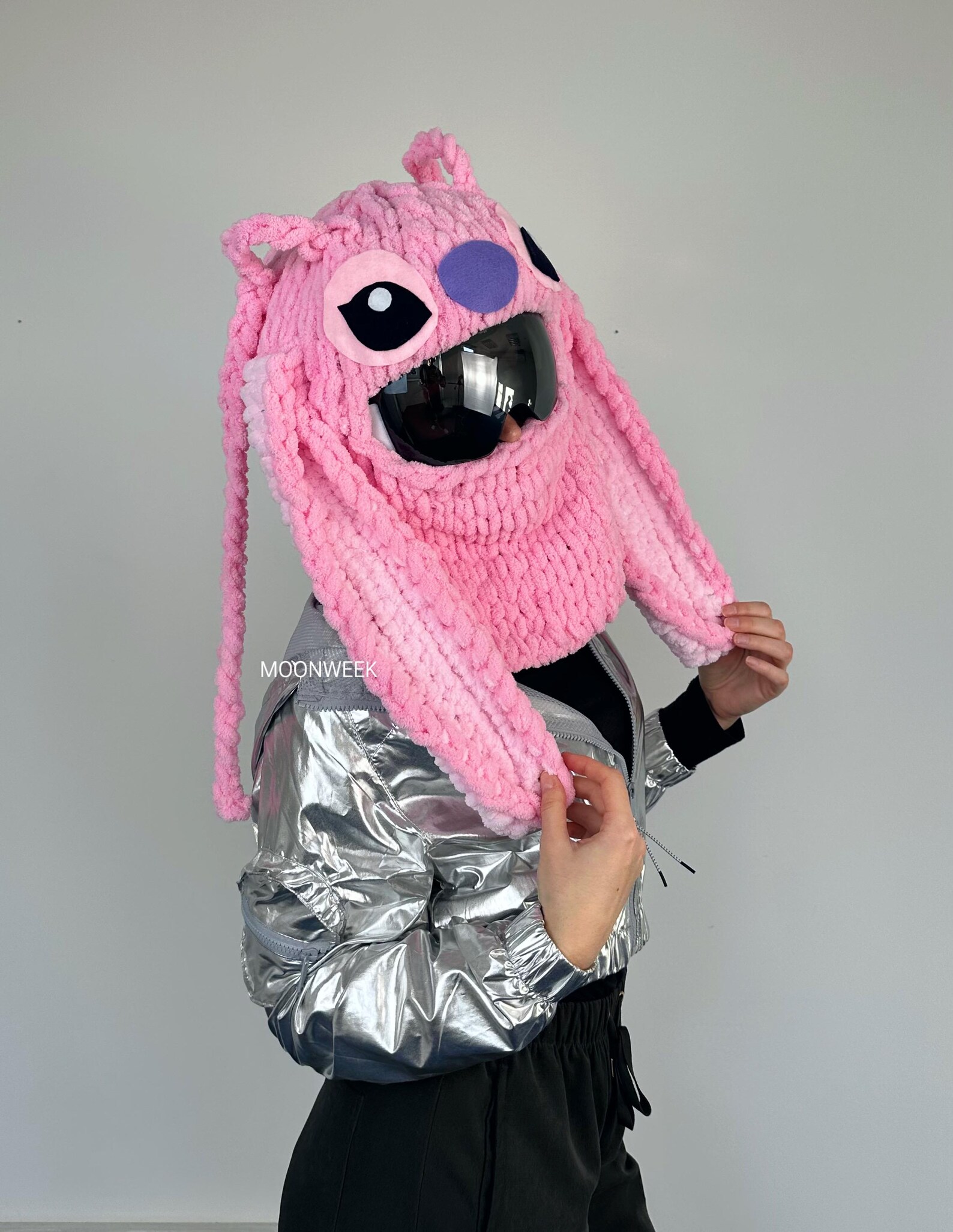 Alien Helmet Cover Ski Mask, Angel Pink Bunny Ski Helmet Balaclava ...