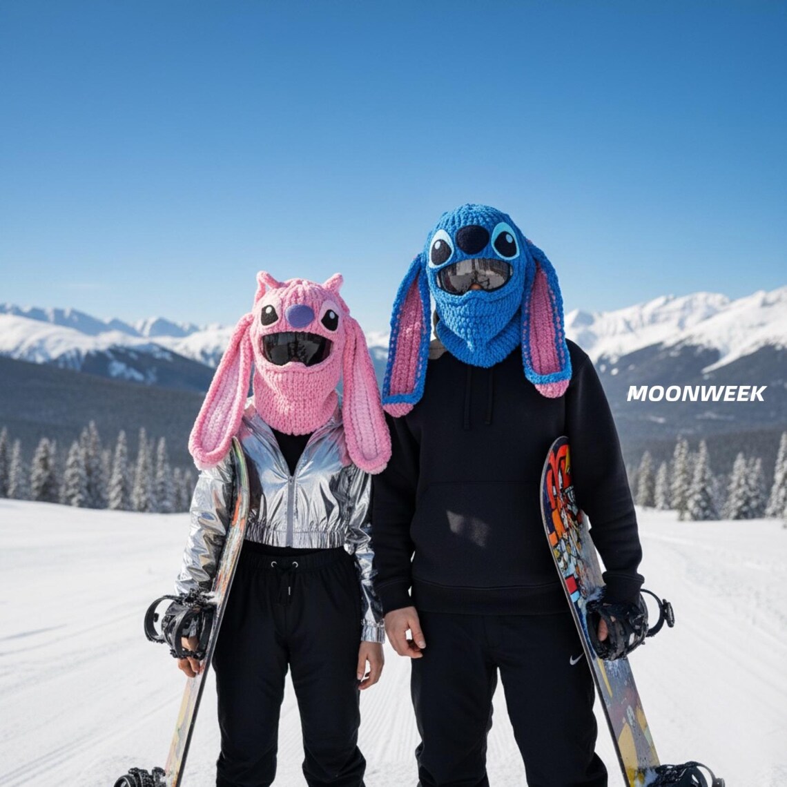 Alien Helmet Cover Ski Mask, Angel Pink Bunny Ski Helmet Balaclava ...