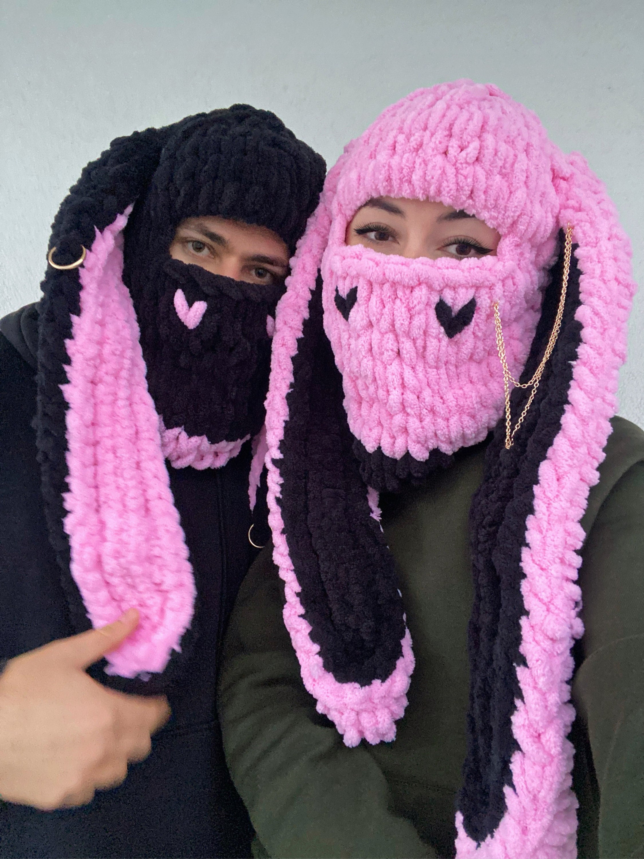 Buy Knitted Balaclava With Bunny Ears, Bunny Ski Mask, Balaclava