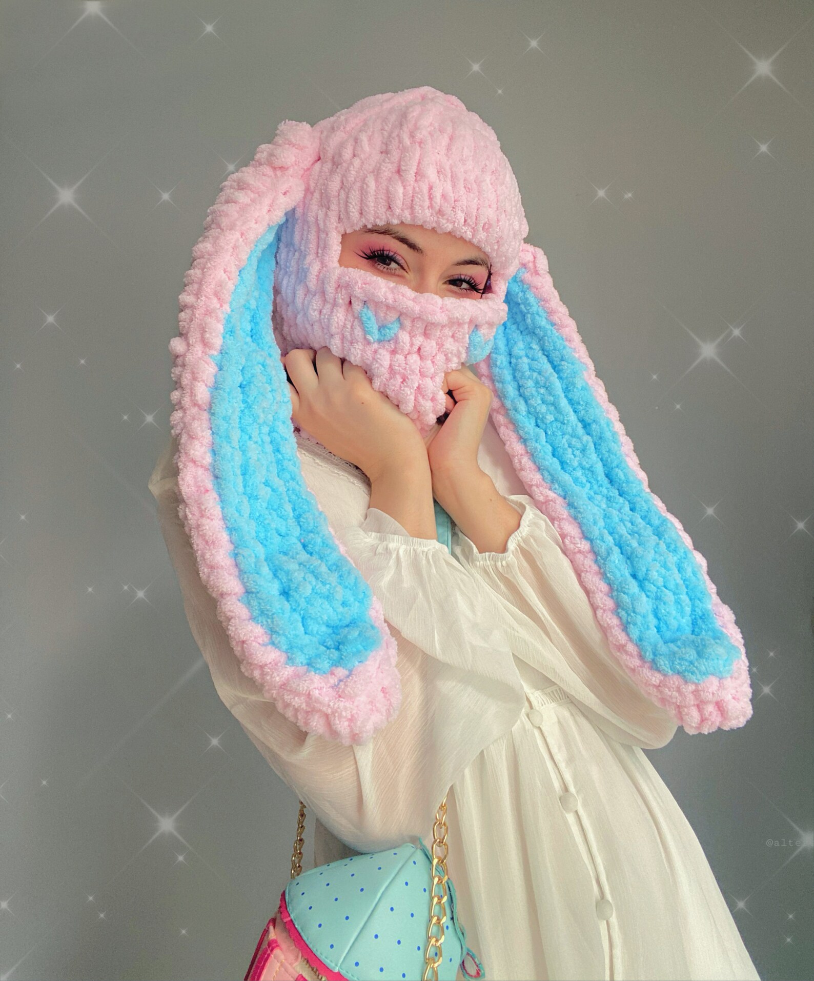 Knitted Balaclava With Bunny Ears Bunny Ski Mask Balaclava Etsy Australia