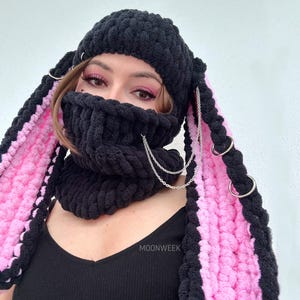 Bunny Balaclava, Bunny Beanie, Beanies With Ears, Crochet Balaclava Bunny, Knitted Bunny Balaclava, Custom Ski Mask, Bunny Hat, Bunny Hood