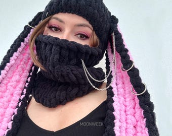 Bunny Balaclava, Bunny Beanie, Beanies With Ears, Crochet Balaclava Bunny, Knitted Bunny Balaclava, Custom Ski Mask, Bunny Hat, Bunny Hood