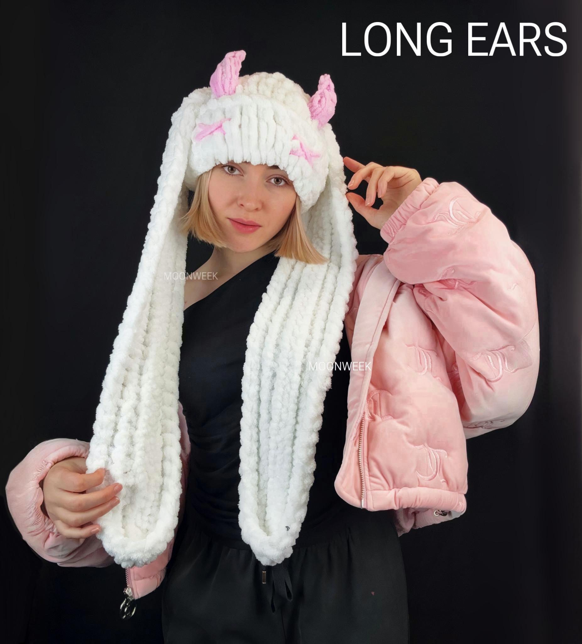 Crochet Bunny Hat, Custom Bunny Beanie Ears, Knitted Bunny Beanie