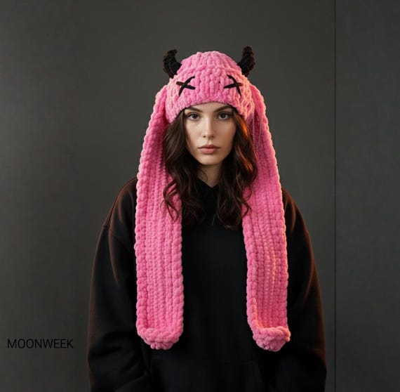 Bunny Hat, Custom Bunny Beanie Bunny Ears, Crochet Long Bunny Hat