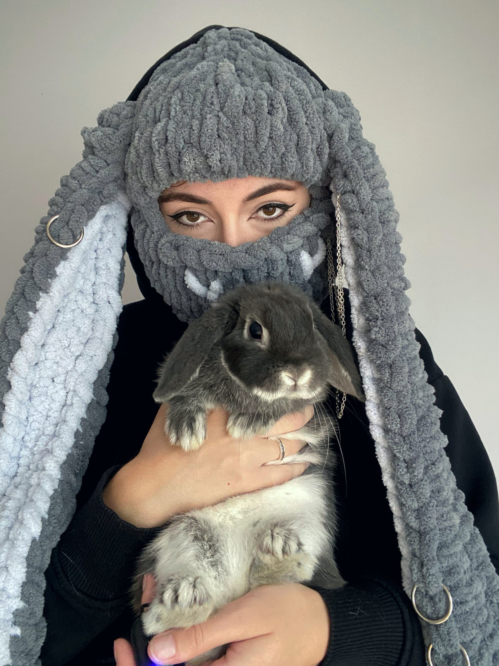 Knitted Balaclava With Bunny Ears Bunny Ski Mask Balaclava Etsy Australia