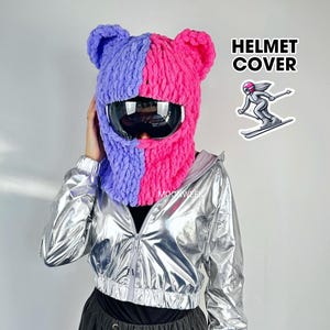 Bär Skimütze, Benutzerdefinierte Skihelm Balaclava, Bär Haube, Helm Schutz Abdeckung, Ski Balaclava Maske, Bären Maske, Bären Maske, Strick Balaclava